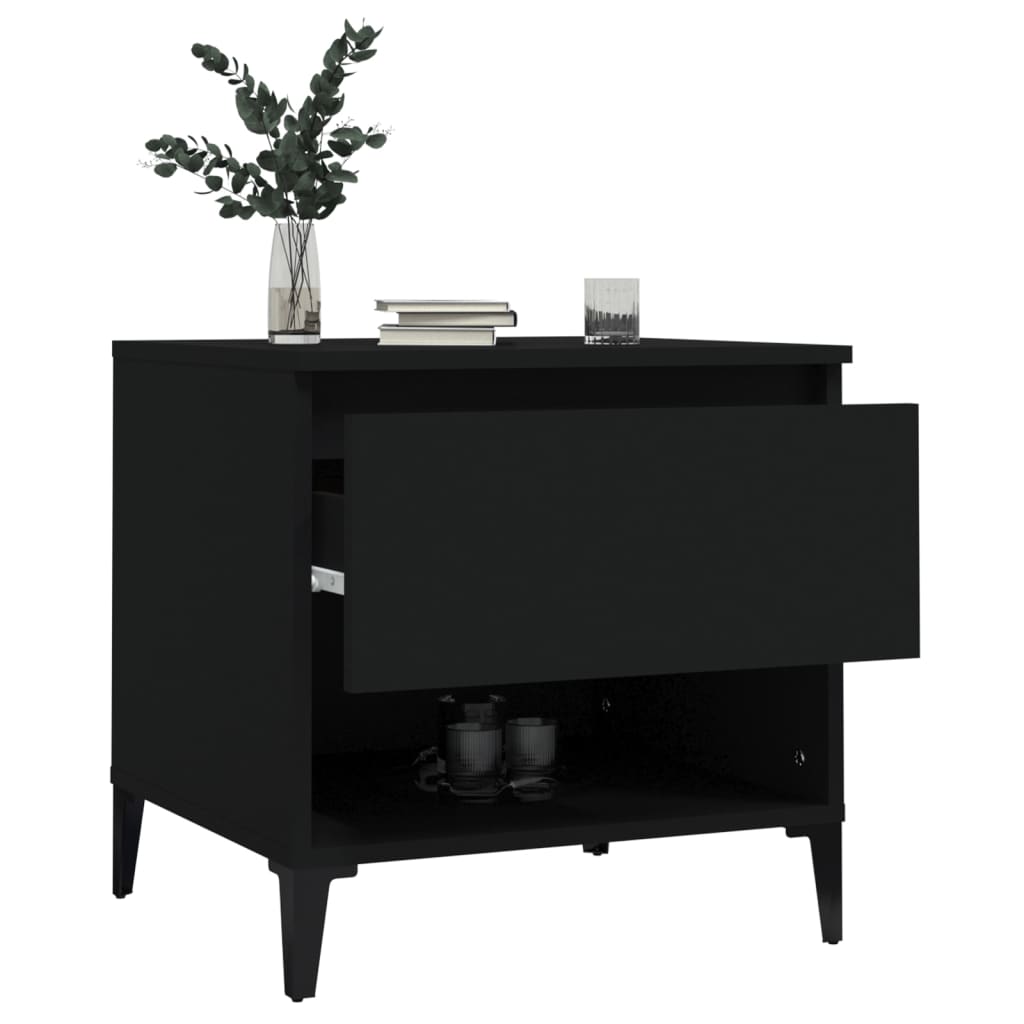 Bijzettafel 50x46x50 cm bewerkt hout zwart is nu te koop bij PeponiXL, paradijselijk wonen!