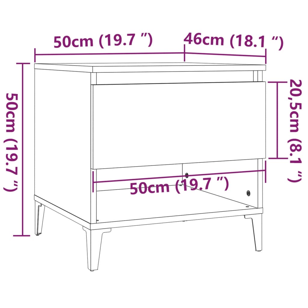 Bijzettafel 50x46x50 cm bewerkt hout zwart is nu te koop bij PeponiXL, paradijselijk wonen!