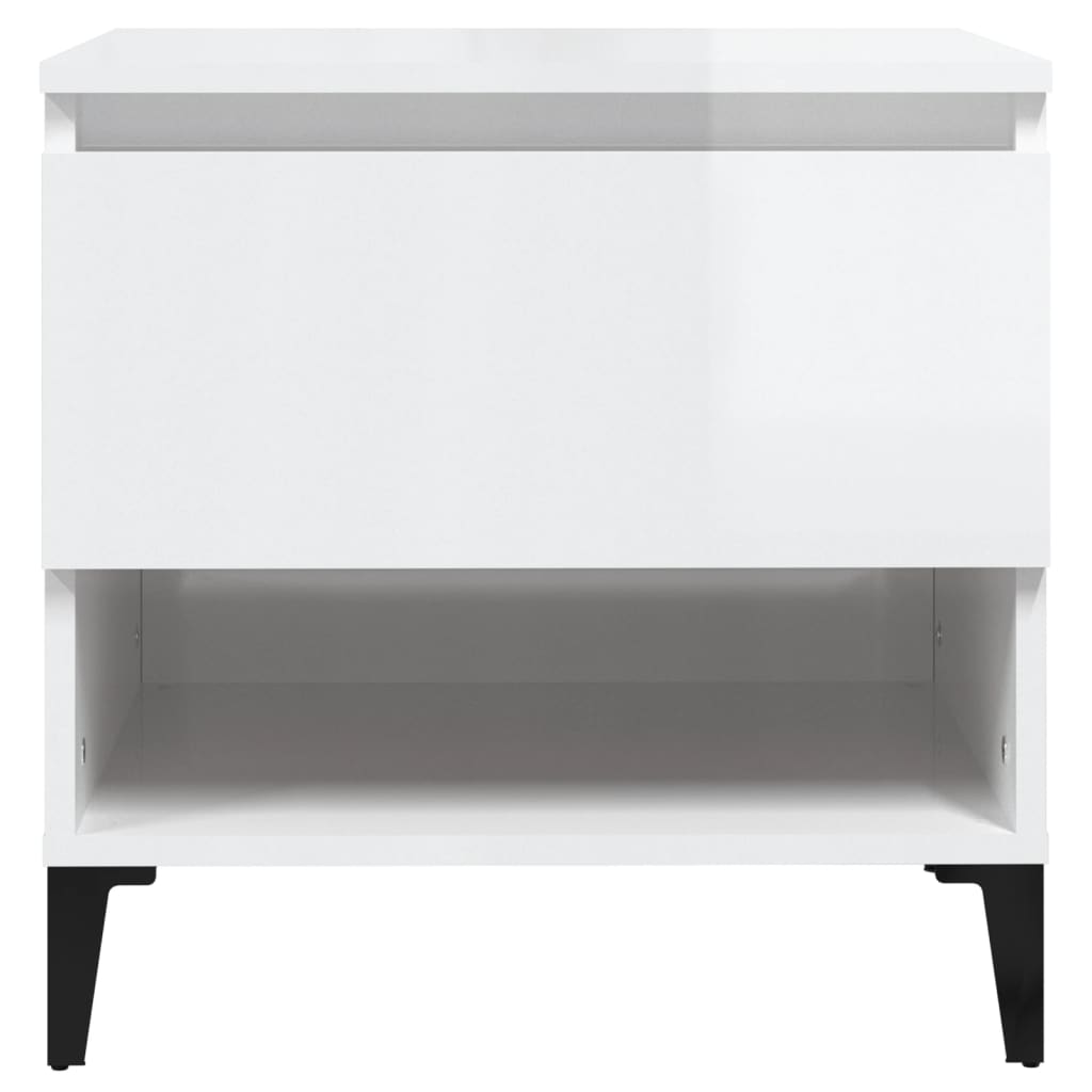 Bijzettafels 2 st 50x46x50 cm bewerkt hout hoogglans wit is nu te koop bij PeponiXL, paradijselijk wonen!
