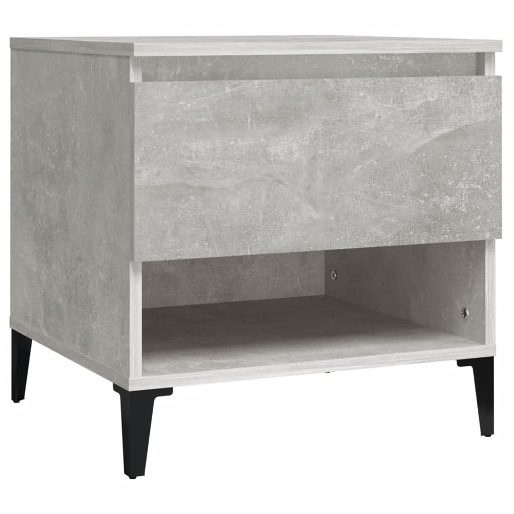 Bijzettafel 50x46x50 cm bewerkt hout betongrijs is nu te koop bij PeponiXL, paradijselijk wonen!
