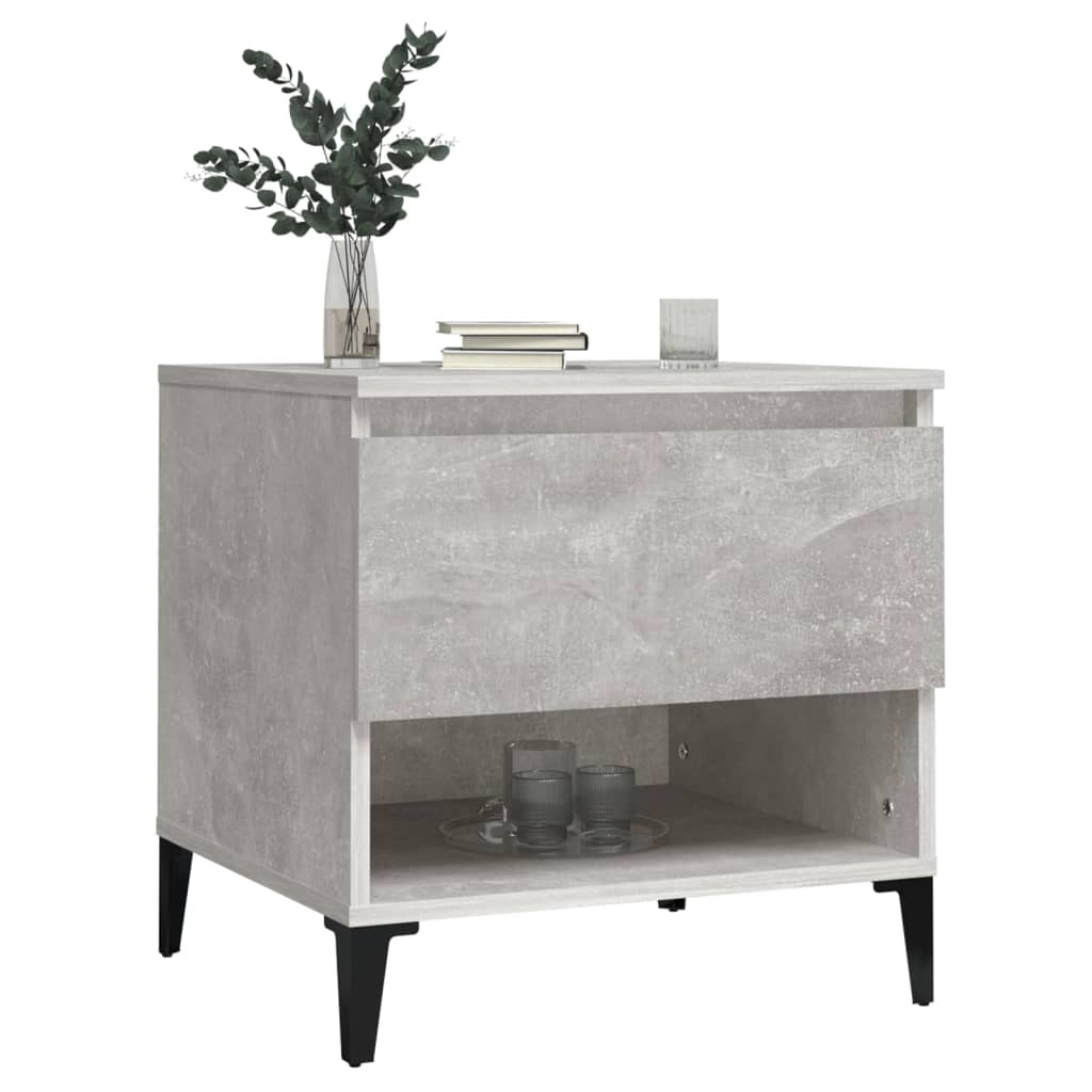 Bijzettafel 50x46x50 cm bewerkt hout betongrijs is nu te koop bij PeponiXL, paradijselijk wonen!