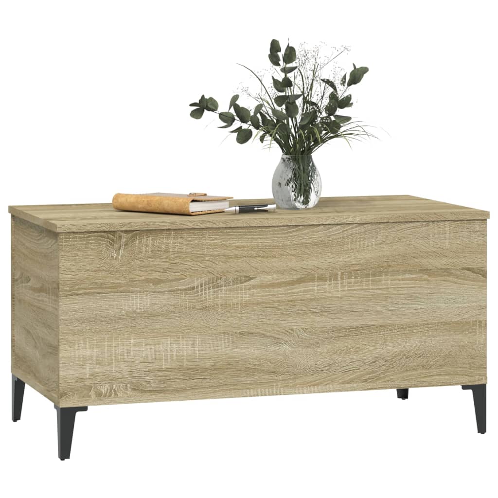 Salontafel 90x44,5x45 cm bewerkt hout sonoma eikenkleurig is nu te koop bij PeponiXL, paradijselijk wonen!