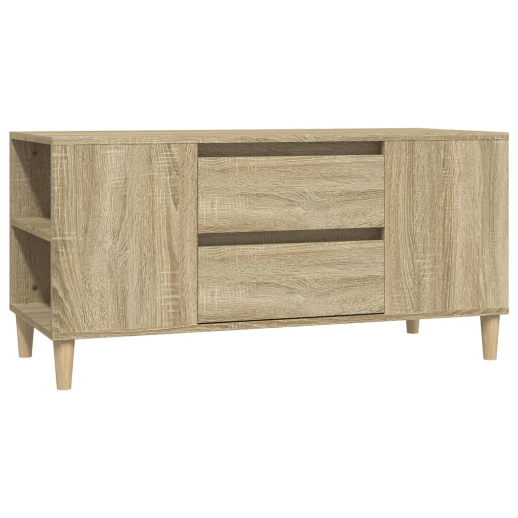 Tv-meubel 102x44,5x50 cm bewerkt hout sonoma eikenkleurig is nu te koop bij PeponiXL, paradijselijk wonen!