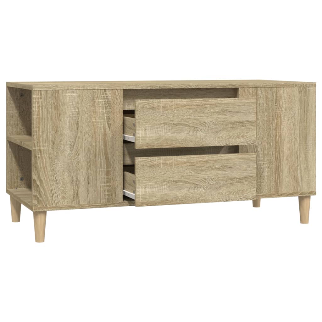 Tv-meubel 102x44,5x50 cm bewerkt hout sonoma eikenkleurig is nu te koop bij PeponiXL, paradijselijk wonen!
