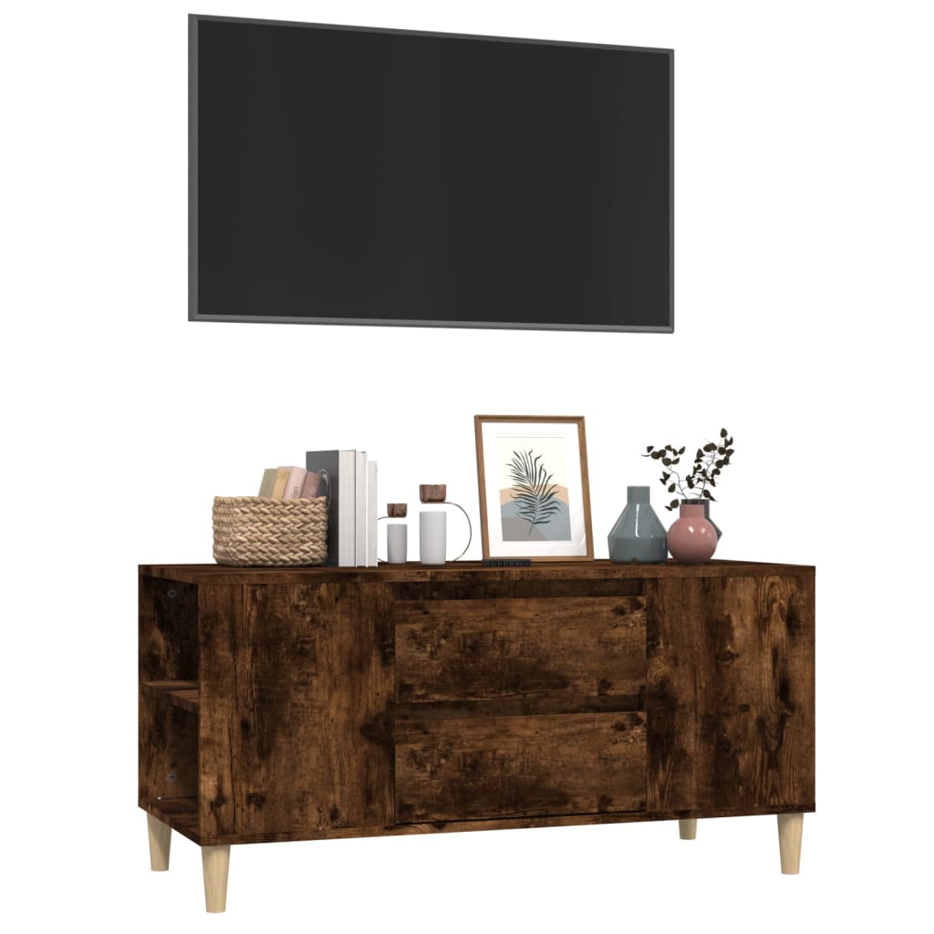 Tv-meubel 102x44,5x50 cm bewerkt hout gerookt eikenkleurig is nu te koop bij PeponiXL, paradijselijk wonen!