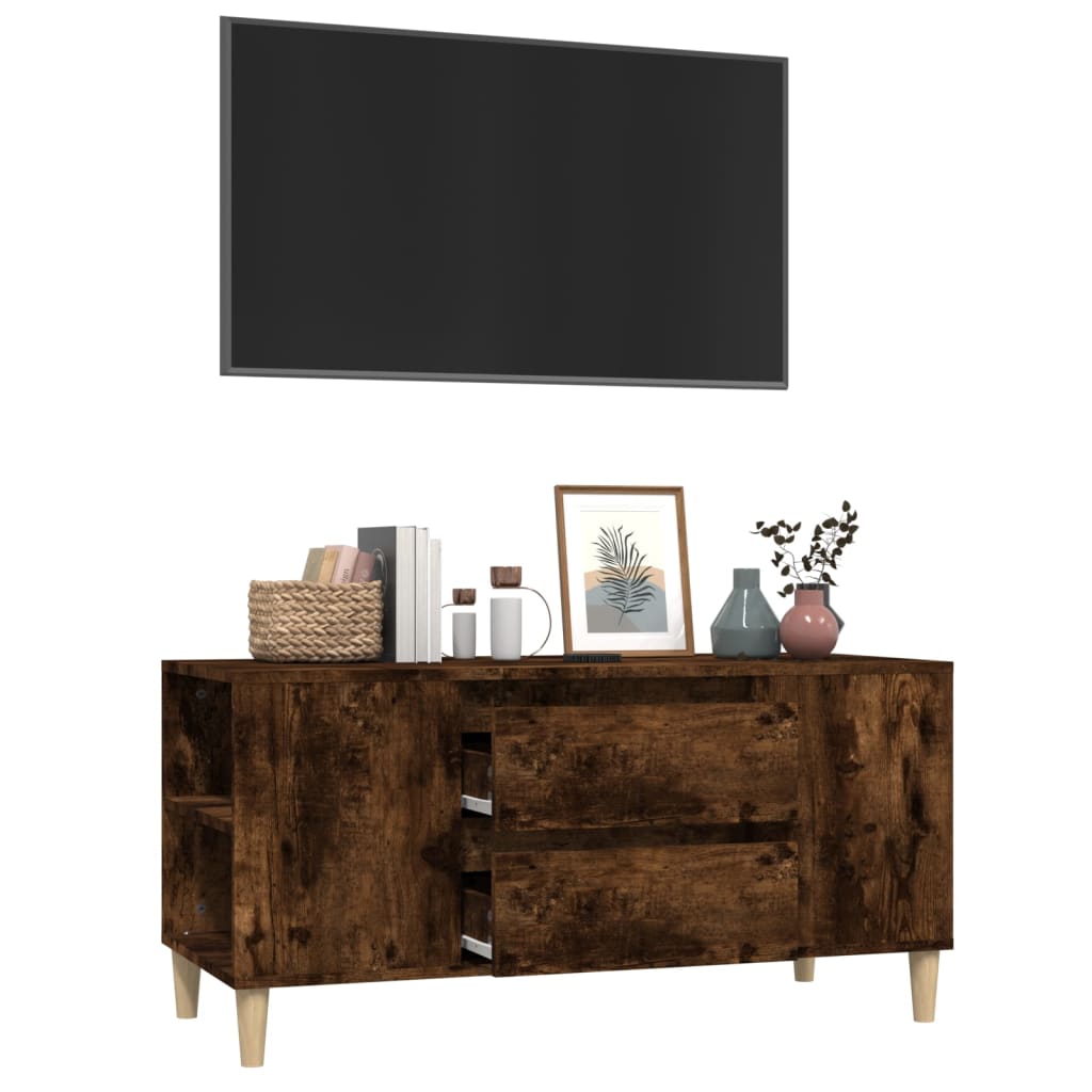 Tv-meubel 102x44,5x50 cm bewerkt hout gerookt eikenkleurig is nu te koop bij PeponiXL, paradijselijk wonen!