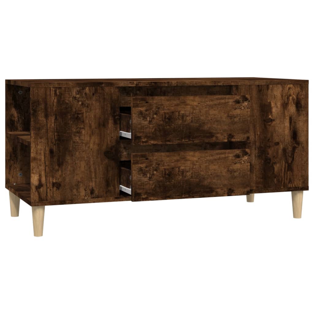 Tv-meubel 102x44,5x50 cm bewerkt hout gerookt eikenkleurig is nu te koop bij PeponiXL, paradijselijk wonen!