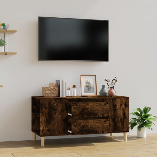Tv-meubel 102x44,5x50 cm bewerkt hout gerookt eikenkleurig is nu te koop bij PeponiXL, paradijselijk wonen!
