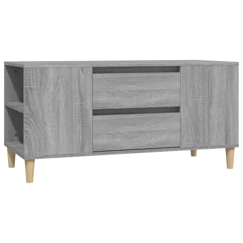 Tv-meubel 102x44,5x50 cm bewerkt hout grijs sonoma eikenkleurig is nu te koop bij PeponiXL, paradijselijk wonen!
