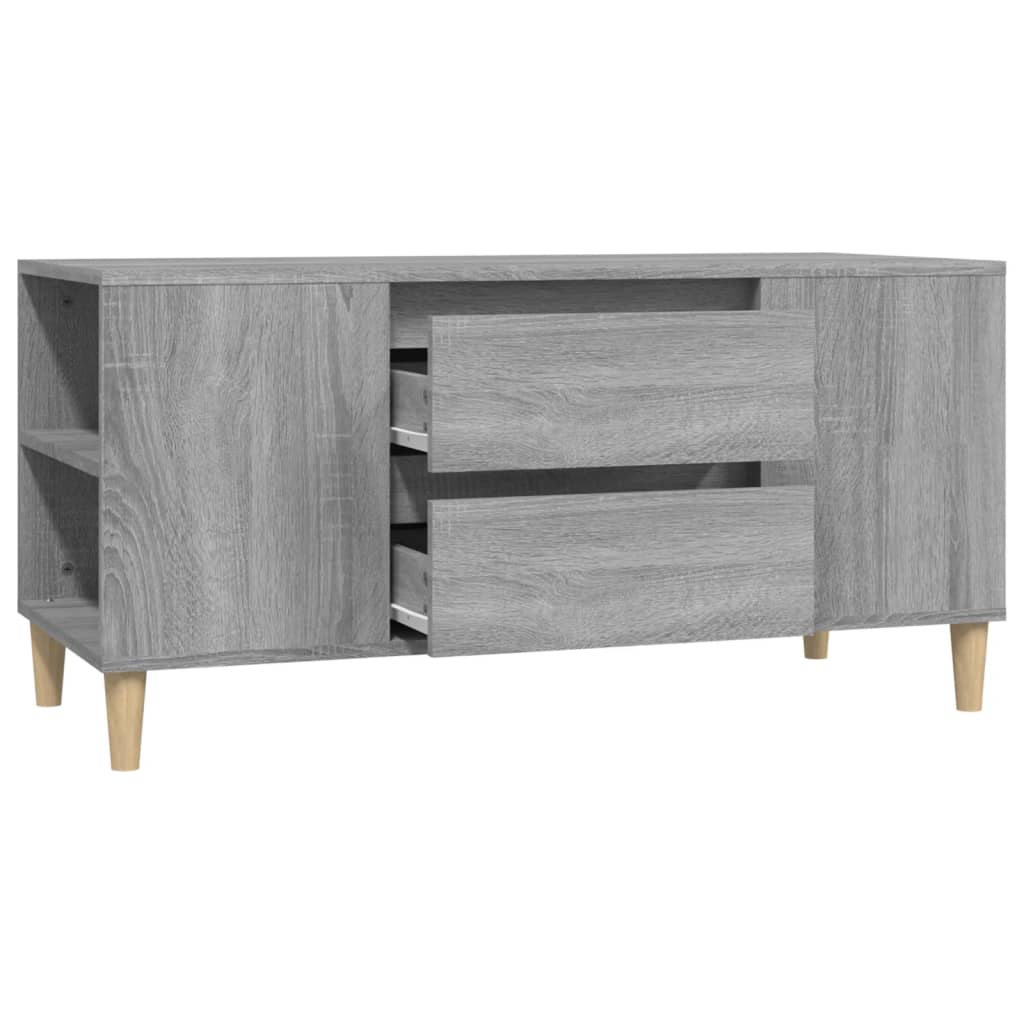 Tv-meubel 102x44,5x50 cm bewerkt hout grijs sonoma eikenkleurig is nu te koop bij PeponiXL, paradijselijk wonen!