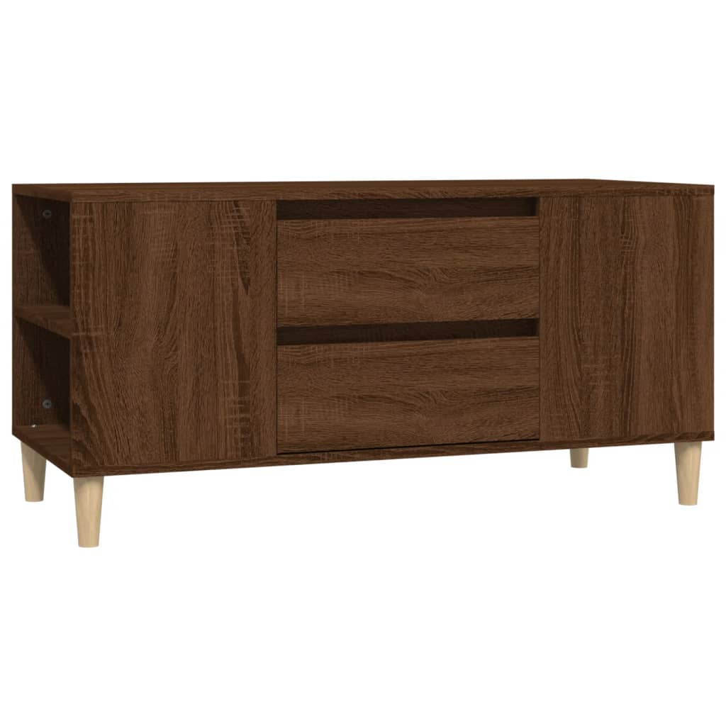 Tv-meubel 102x44,5x50 cm bewerkt hout bruin eikenkleur is nu te koop bij PeponiXL, paradijselijk wonen!