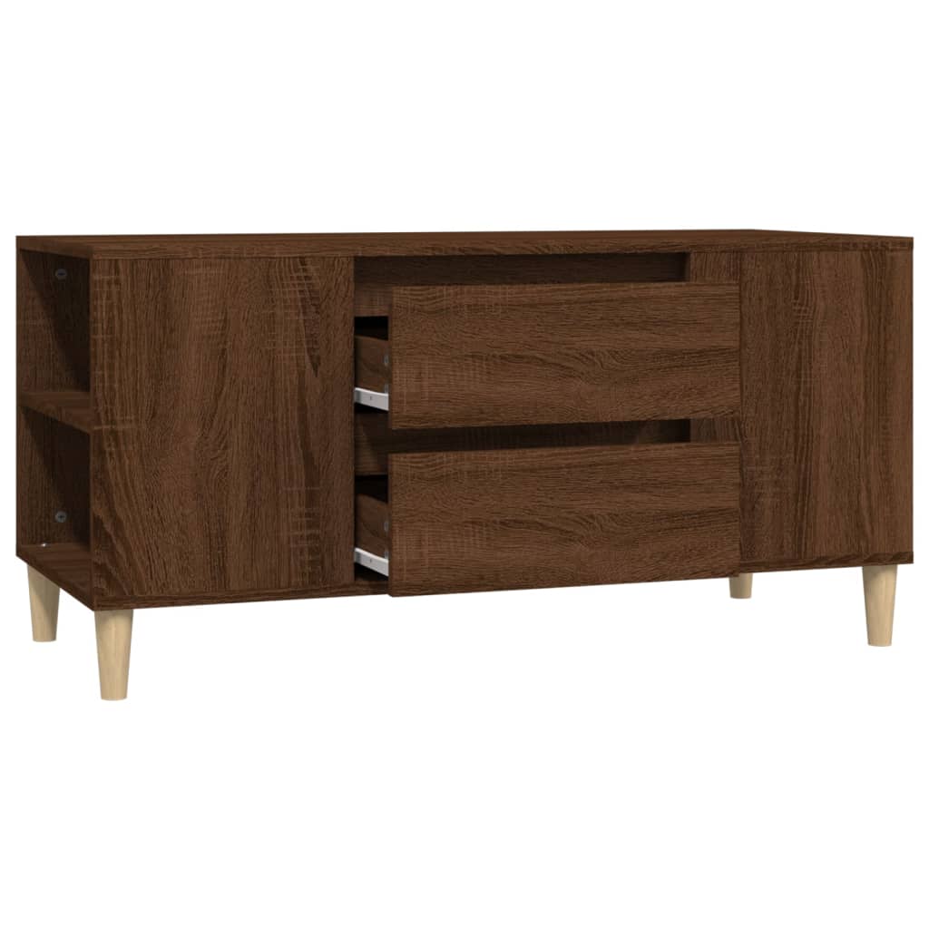 Tv-meubel 102x44,5x50 cm bewerkt hout bruin eikenkleur is nu te koop bij PeponiXL, paradijselijk wonen!