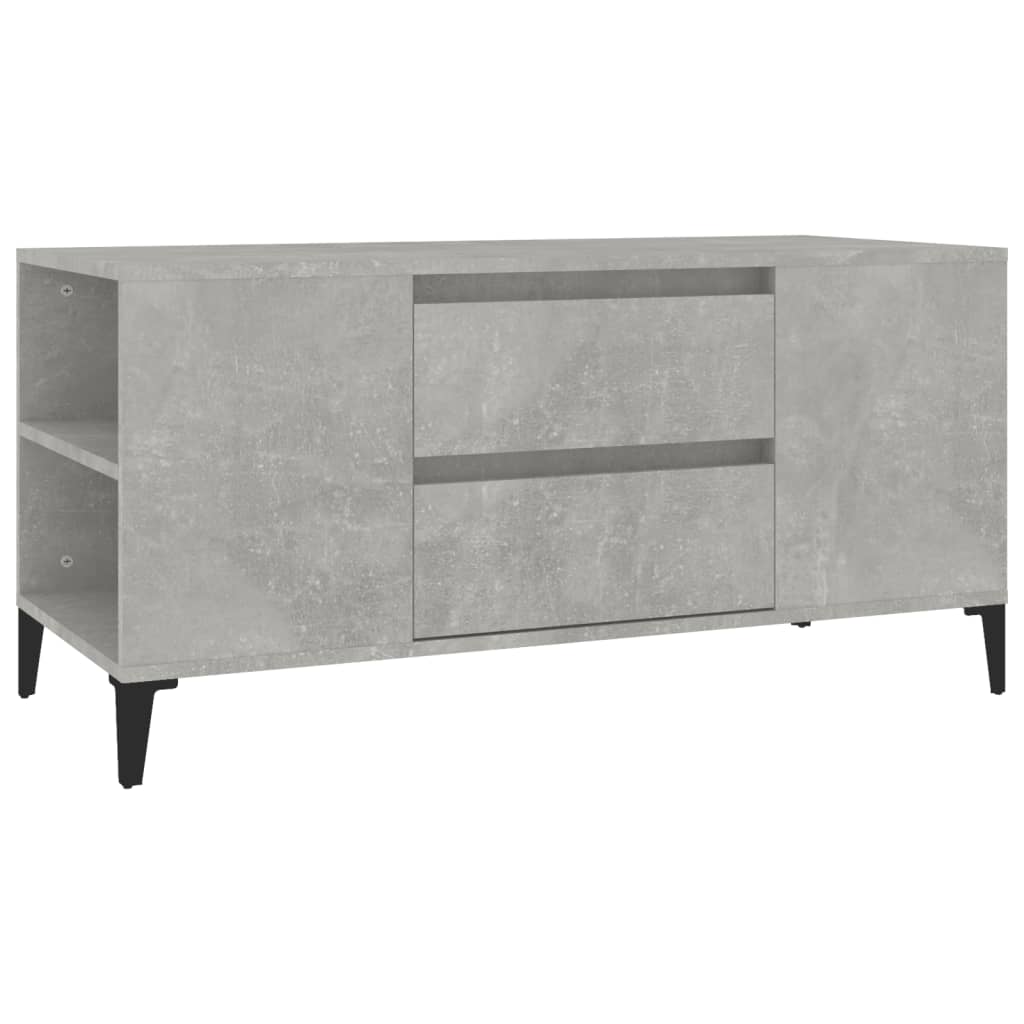 Tv-meubel 102x44,5x50 cm bewerkt hout betongrijs is nu te koop bij PeponiXL, paradijselijk wonen!