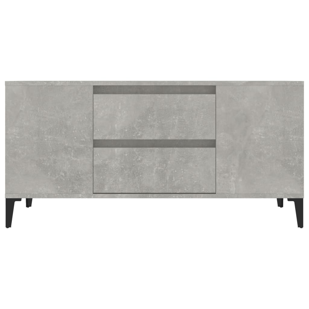 Tv-meubel 102x44,5x50 cm bewerkt hout betongrijs is nu te koop bij PeponiXL, paradijselijk wonen!