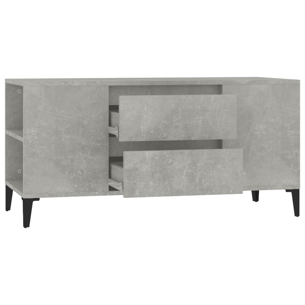 Tv-meubel 102x44,5x50 cm bewerkt hout betongrijs is nu te koop bij PeponiXL, paradijselijk wonen!