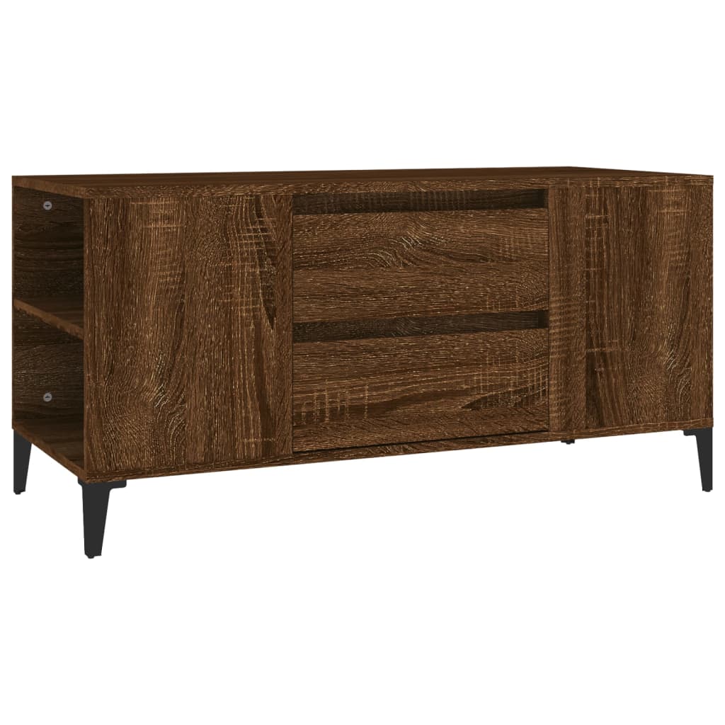 Tv-meubel 102x44,5x50 cm bewerkt hout bruin eikenkleur is nu te koop bij PeponiXL, paradijselijk wonen!
