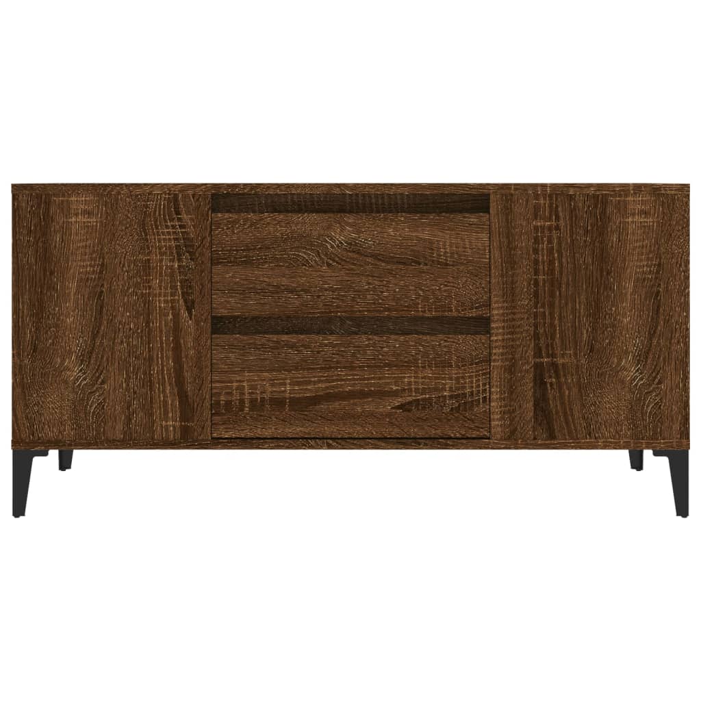 Tv-meubel 102x44,5x50 cm bewerkt hout bruin eikenkleur is nu te koop bij PeponiXL, paradijselijk wonen!