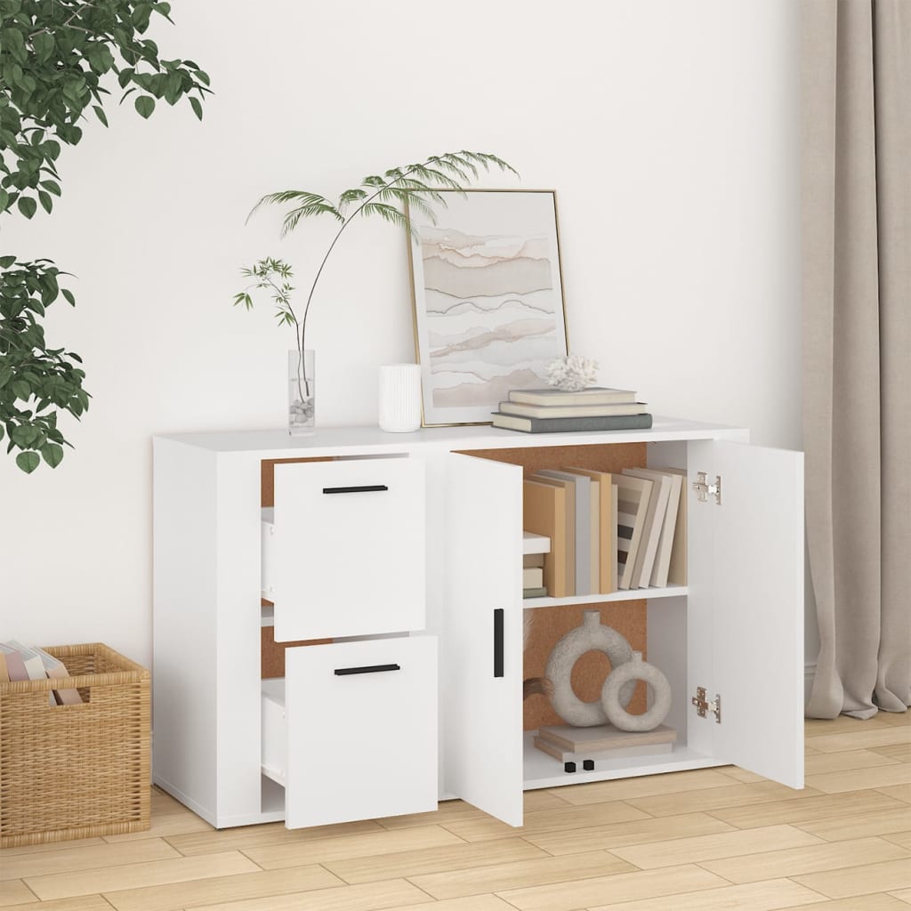 Dressoir 100x33x59,5 cm bewerkt hout wit is nu te koop bij PeponiXL, paradijselijk wonen!