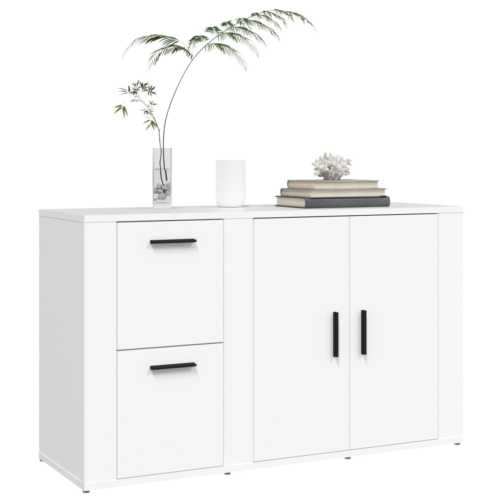 Dressoir 100x33x59,5 cm bewerkt hout wit is nu te koop bij PeponiXL, paradijselijk wonen!