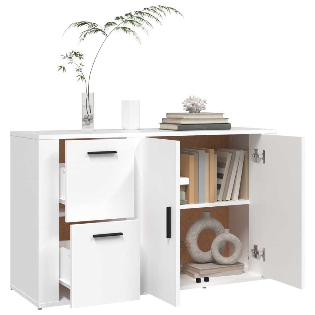Dressoir 100x33x59,5 cm bewerkt hout wit is nu te koop bij PeponiXL, paradijselijk wonen!