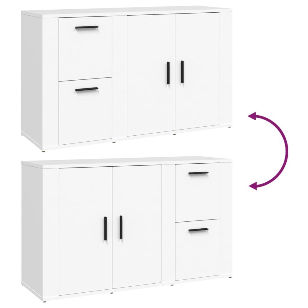 Dressoir 100x33x59,5 cm bewerkt hout wit is nu te koop bij PeponiXL, paradijselijk wonen!