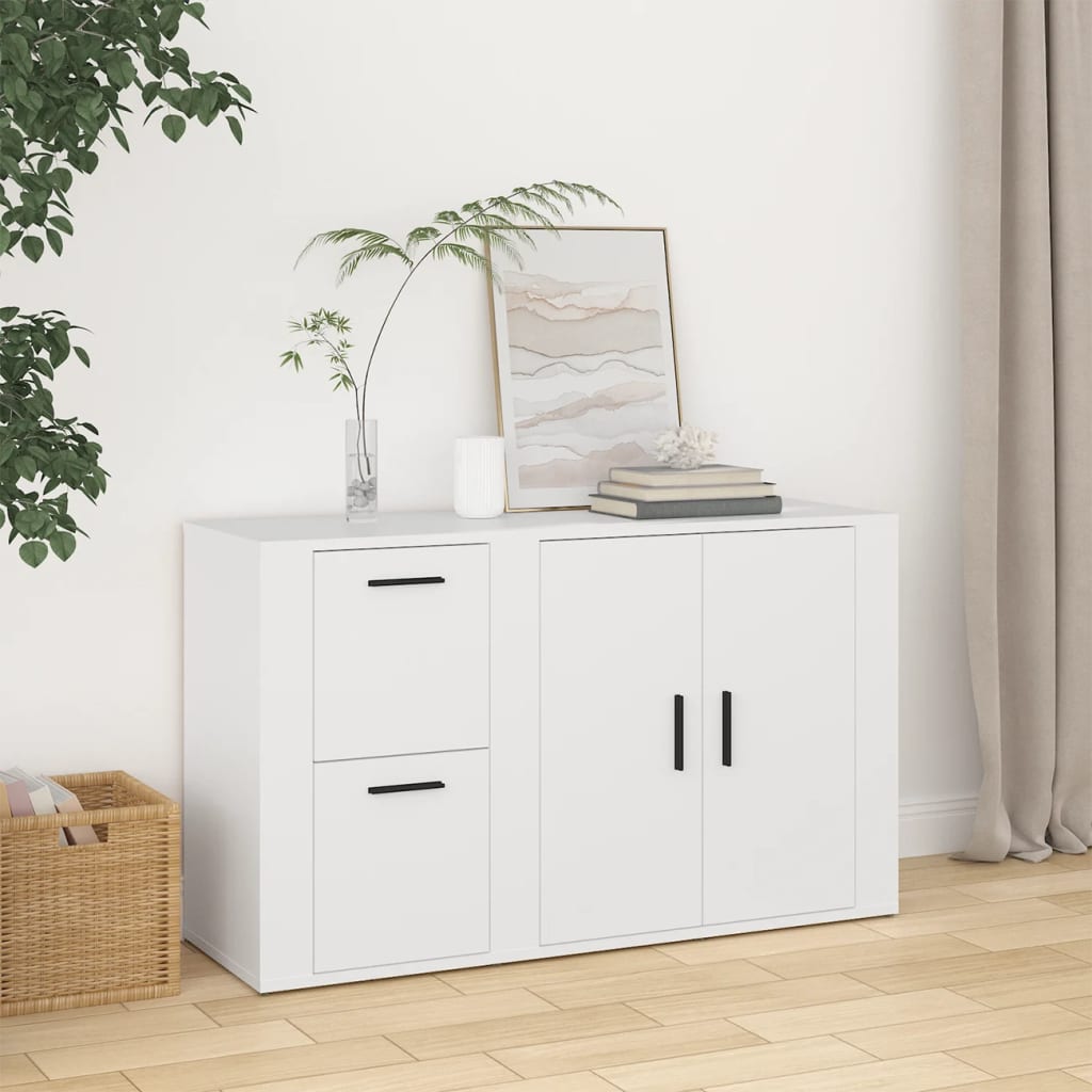 Dressoir 100x33x59,5 cm bewerkt hout wit is nu te koop bij PeponiXL, paradijselijk wonen!