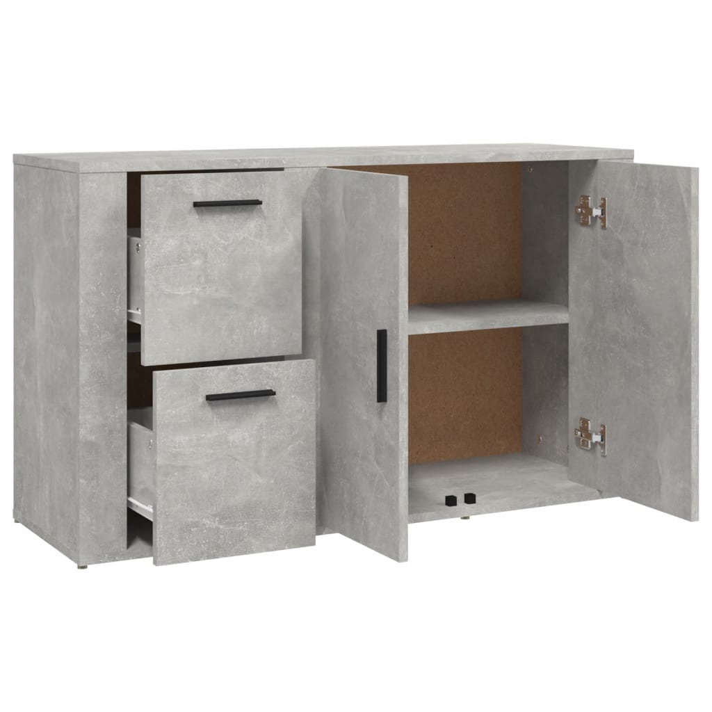 Dressoir 100x33x59,5 cm bewerkt hout betongrijs is nu te koop bij PeponiXL, paradijselijk wonen!