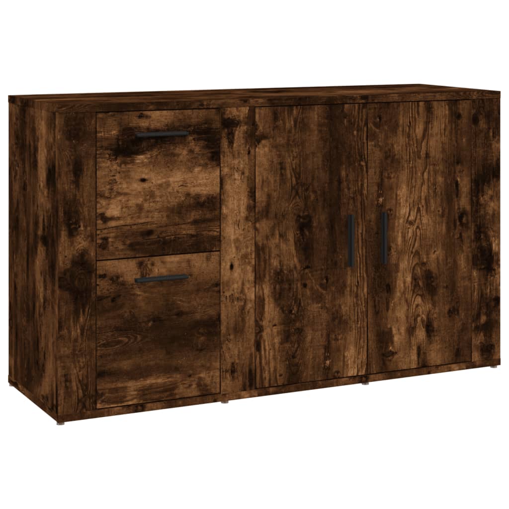 Dressoir 100x33x59,5 cm bewerkt hout gerookt eikenkleurig is nu te koop bij PeponiXL, paradijselijk wonen!