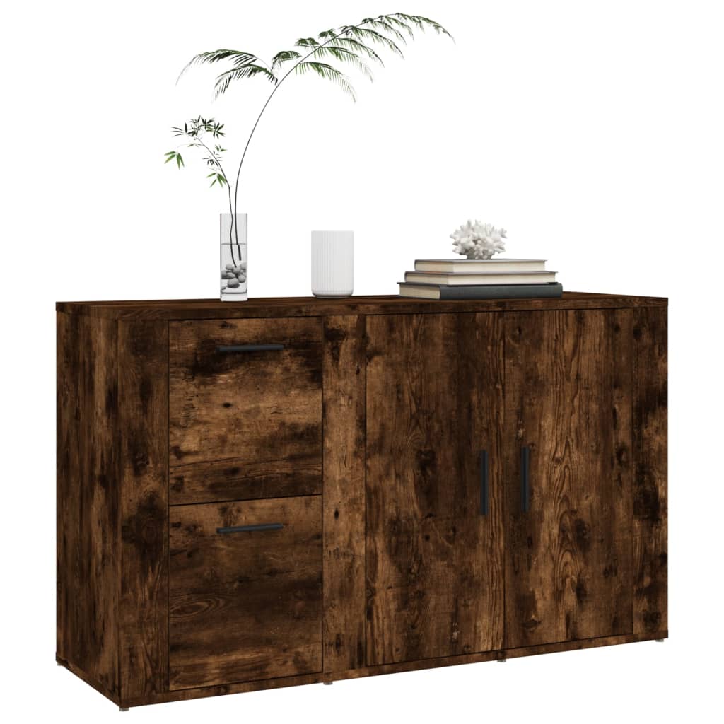 Dressoir 100x33x59,5 cm bewerkt hout gerookt eikenkleurig is nu te koop bij PeponiXL, paradijselijk wonen!