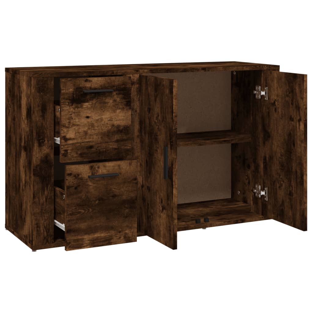 Dressoir 100x33x59,5 cm bewerkt hout gerookt eikenkleurig is nu te koop bij PeponiXL, paradijselijk wonen!