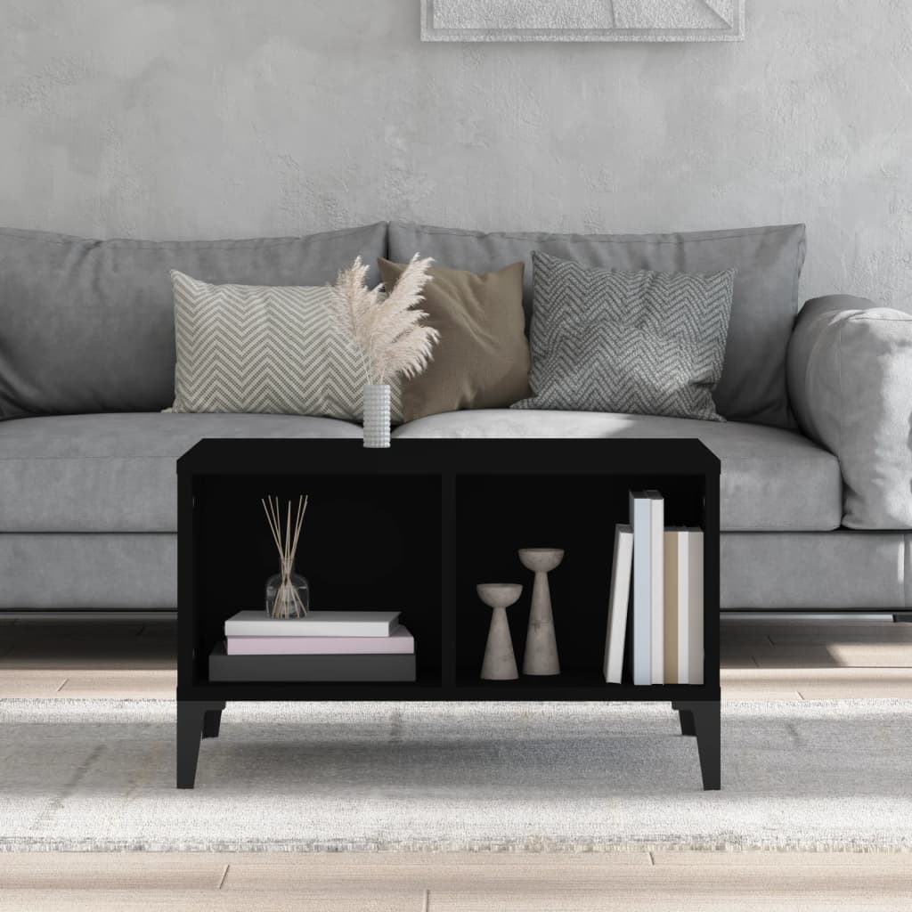 Salontafel 60x50x36,5 cm bewerkt hout zwart is nu te koop bij PeponiXL, paradijselijk wonen!