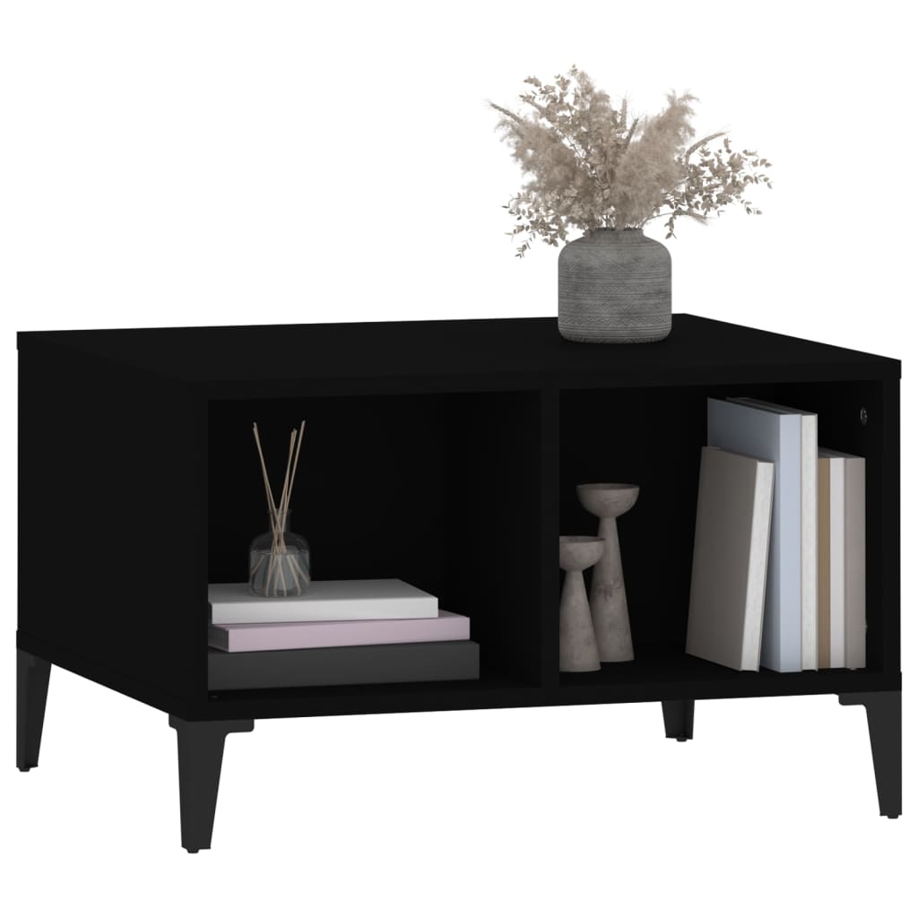 Salontafel 60x50x36,5 cm bewerkt hout zwart is nu te koop bij PeponiXL, paradijselijk wonen!