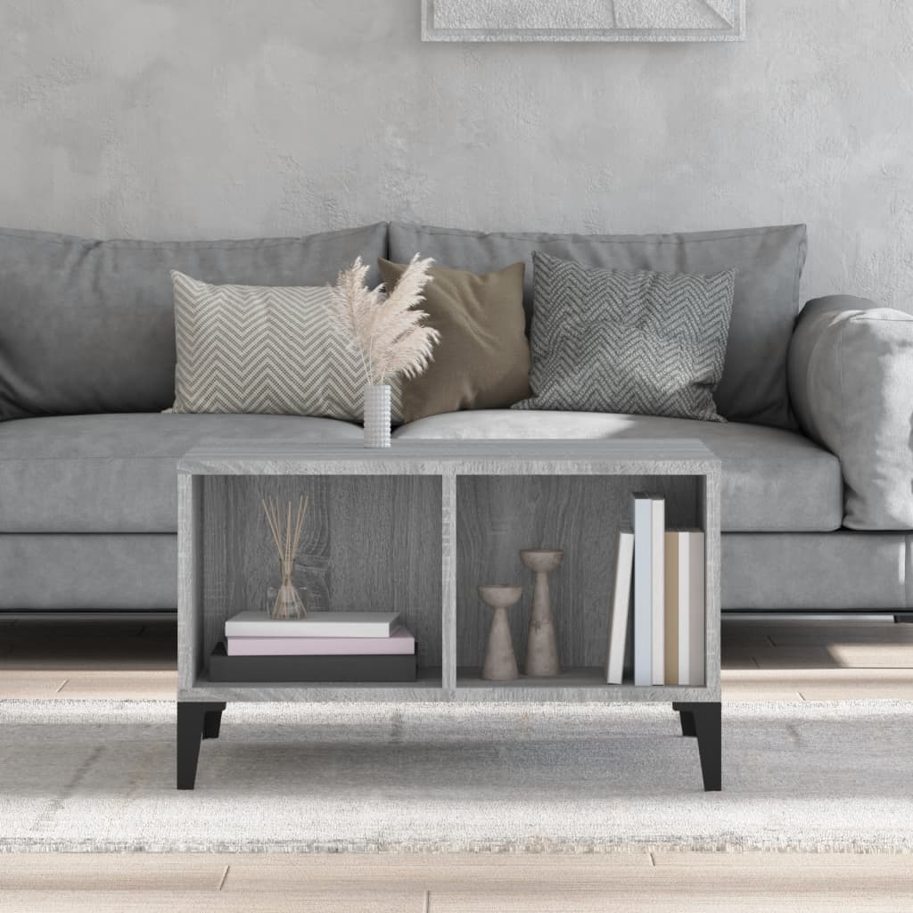 Salontafel 60x50x36,5 cm bewerkt hout grijs is nu te koop bij PeponiXL, paradijselijk wonen!