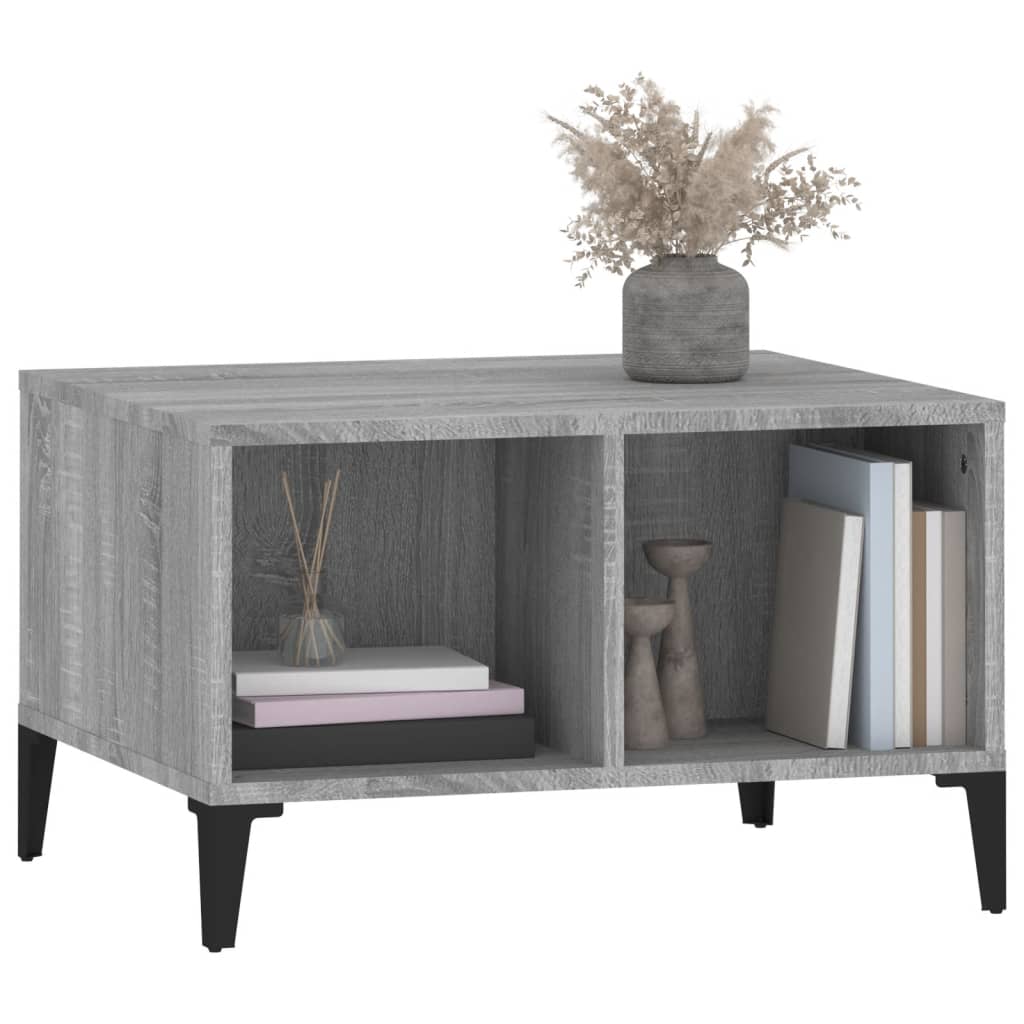 Salontafel 60x50x36,5 cm bewerkt hout grijs is nu te koop bij PeponiXL, paradijselijk wonen!