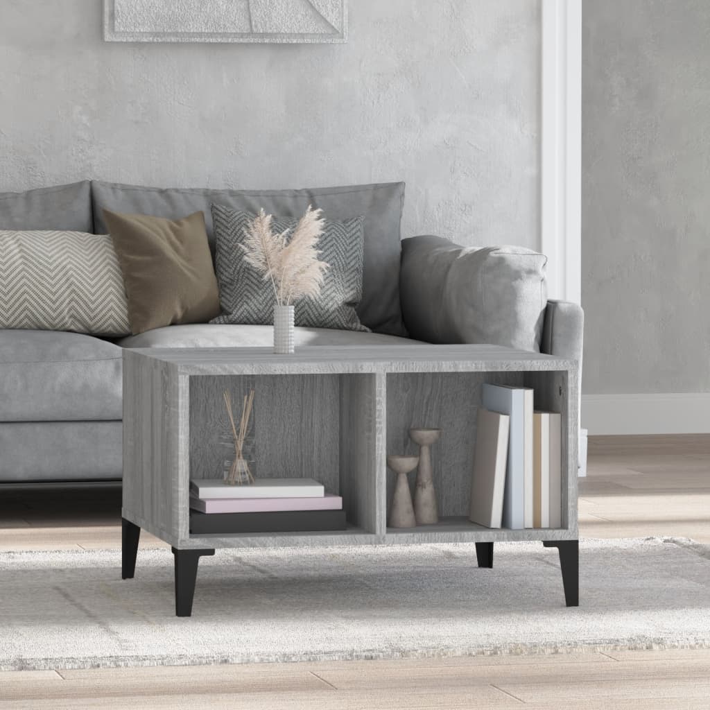 Salontafel 60x50x36,5 cm bewerkt hout grijs is nu te koop bij PeponiXL, paradijselijk wonen!
