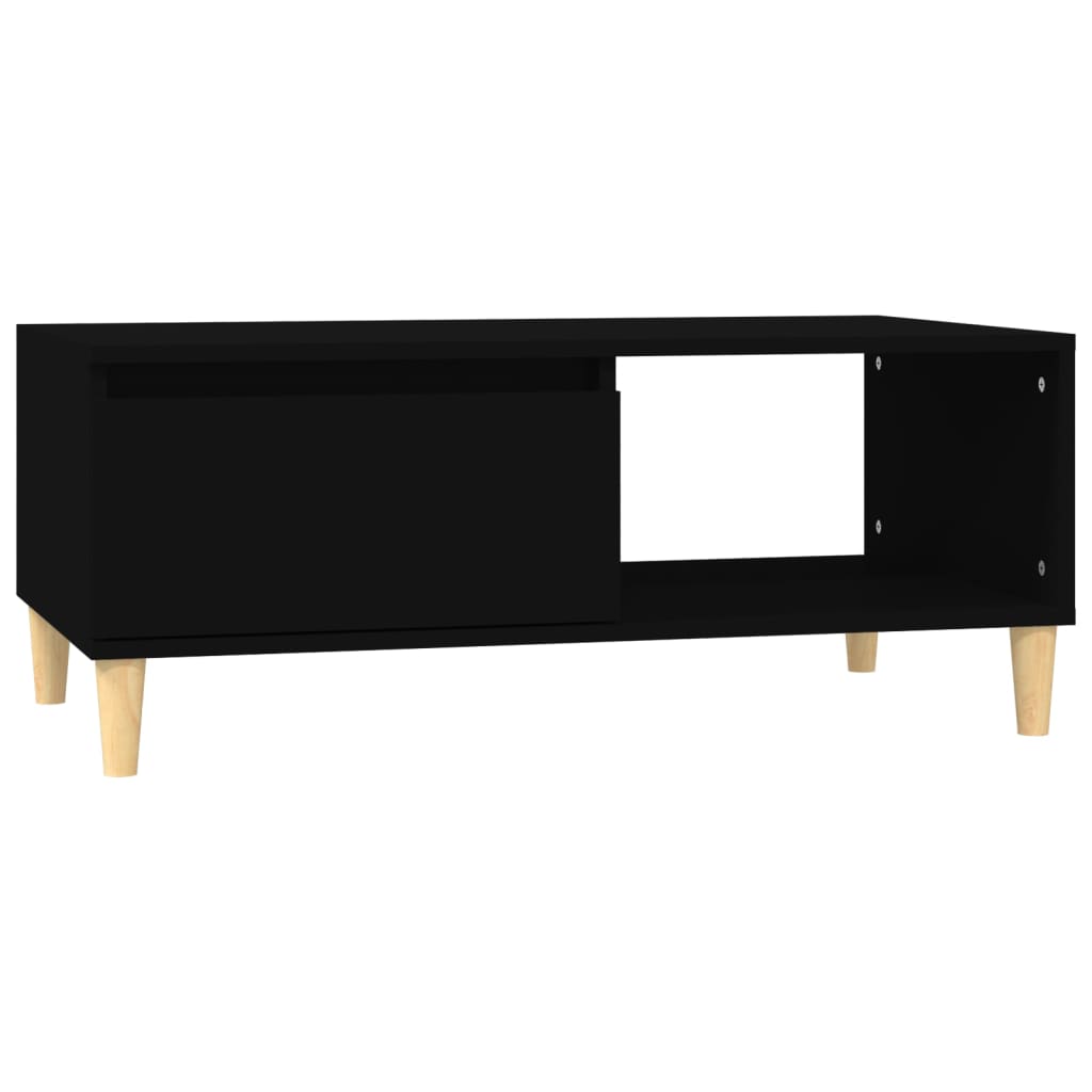 Salontafel 90x50x36,5 cm bewerkt hout zwart is nu te koop bij PeponiXL, paradijselijk wonen!