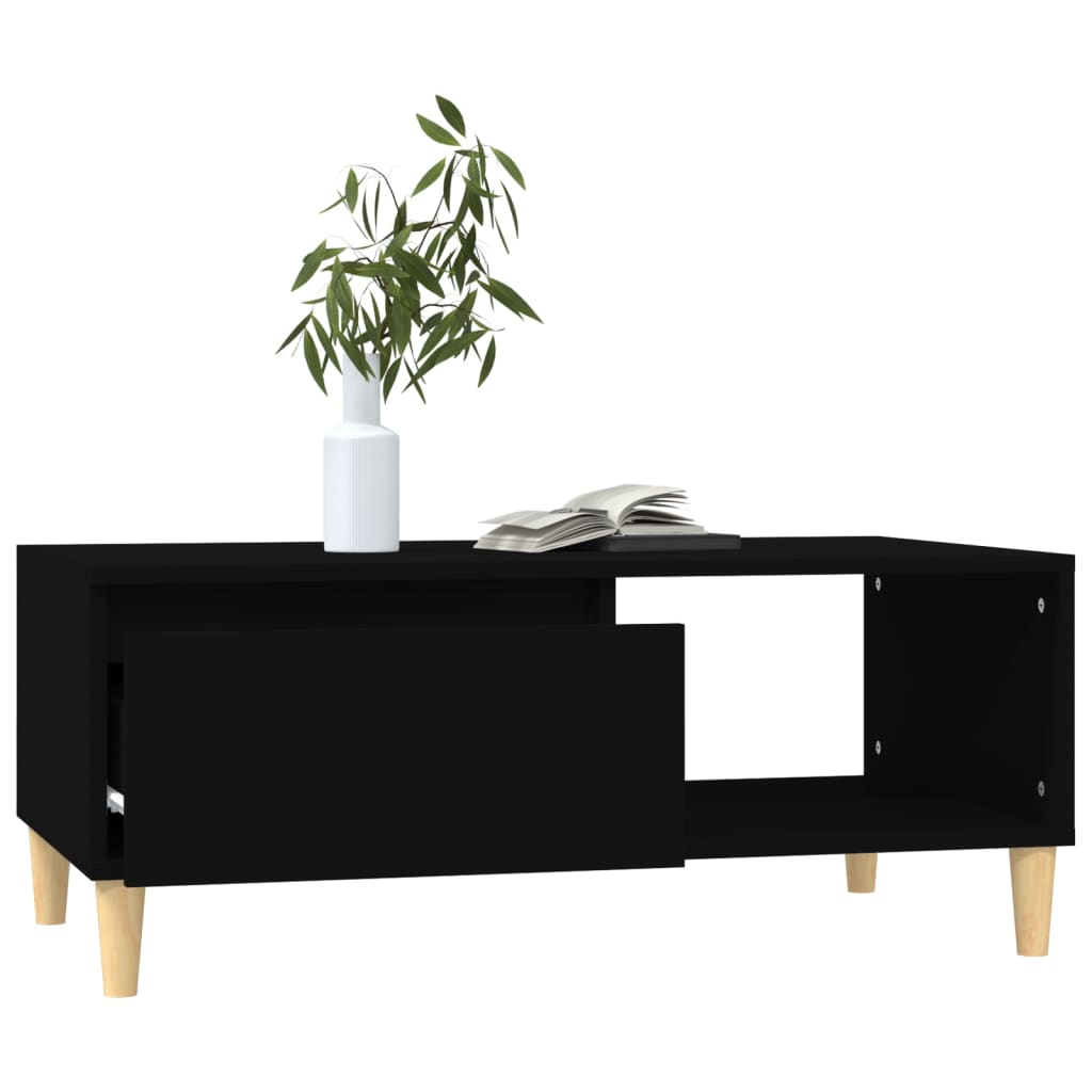 Salontafel 90x50x36,5 cm bewerkt hout zwart is nu te koop bij PeponiXL, paradijselijk wonen!