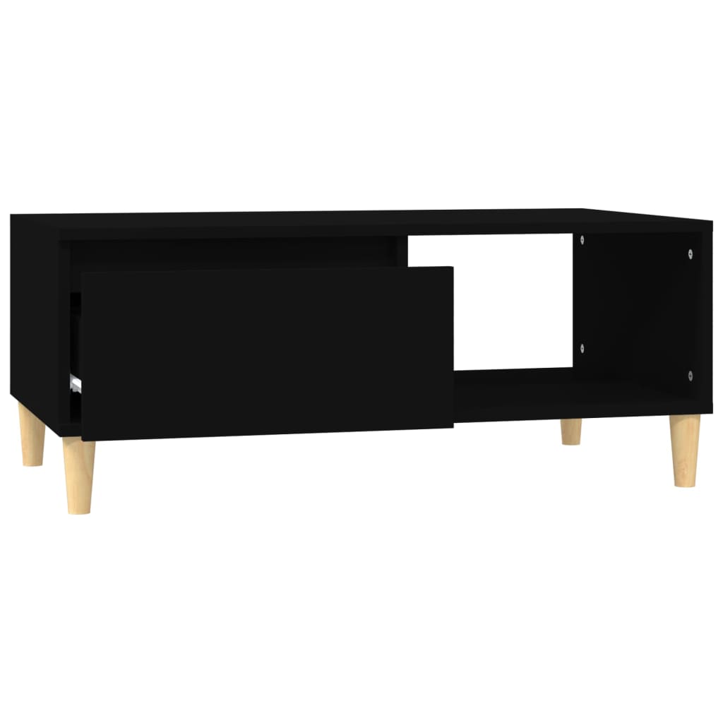 Salontafel 90x50x36,5 cm bewerkt hout zwart is nu te koop bij PeponiXL, paradijselijk wonen!