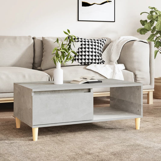 Salontafel 90x50x36,5 cm bewerkt hout betongrijs is nu te koop bij PeponiXL, paradijselijk wonen!