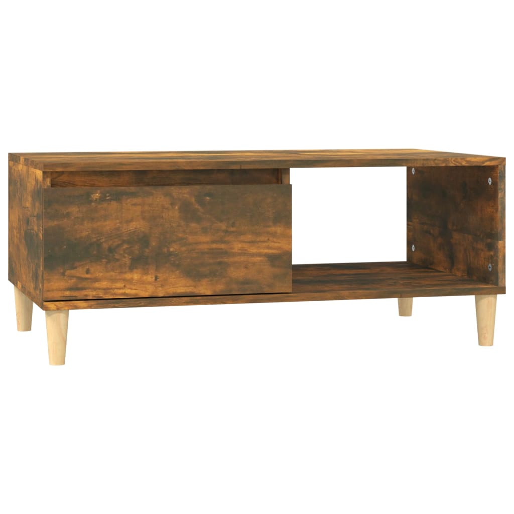 Salontafel 90x50x36,5 cm bewerkt hout gerookt eikenkleurig is nu te koop bij PeponiXL, paradijselijk wonen!