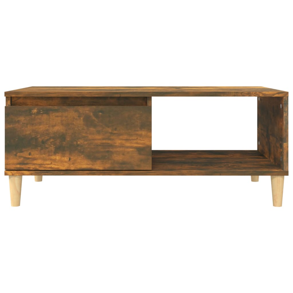 Salontafel 90x50x36,5 cm bewerkt hout gerookt eikenkleurig is nu te koop bij PeponiXL, paradijselijk wonen!
