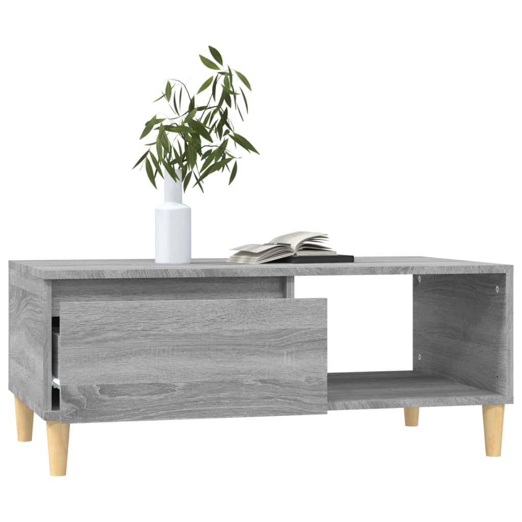 Salontafel 90x50x36,5 cm bewerkt hout grijs sonoma is nu te koop bij PeponiXL, paradijselijk wonen!