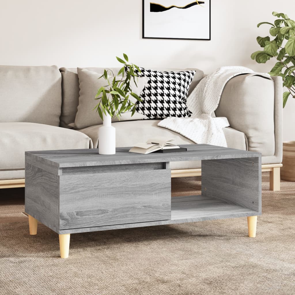Salontafel 90x50x36,5 cm bewerkt hout grijs sonoma is nu te koop bij PeponiXL, paradijselijk wonen!