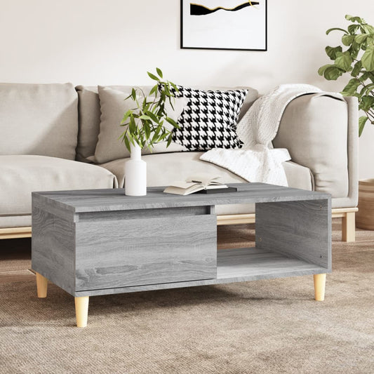 Salontafel 90x50x36,5 cm bewerkt hout grijs sonoma is nu te koop bij PeponiXL, paradijselijk wonen!