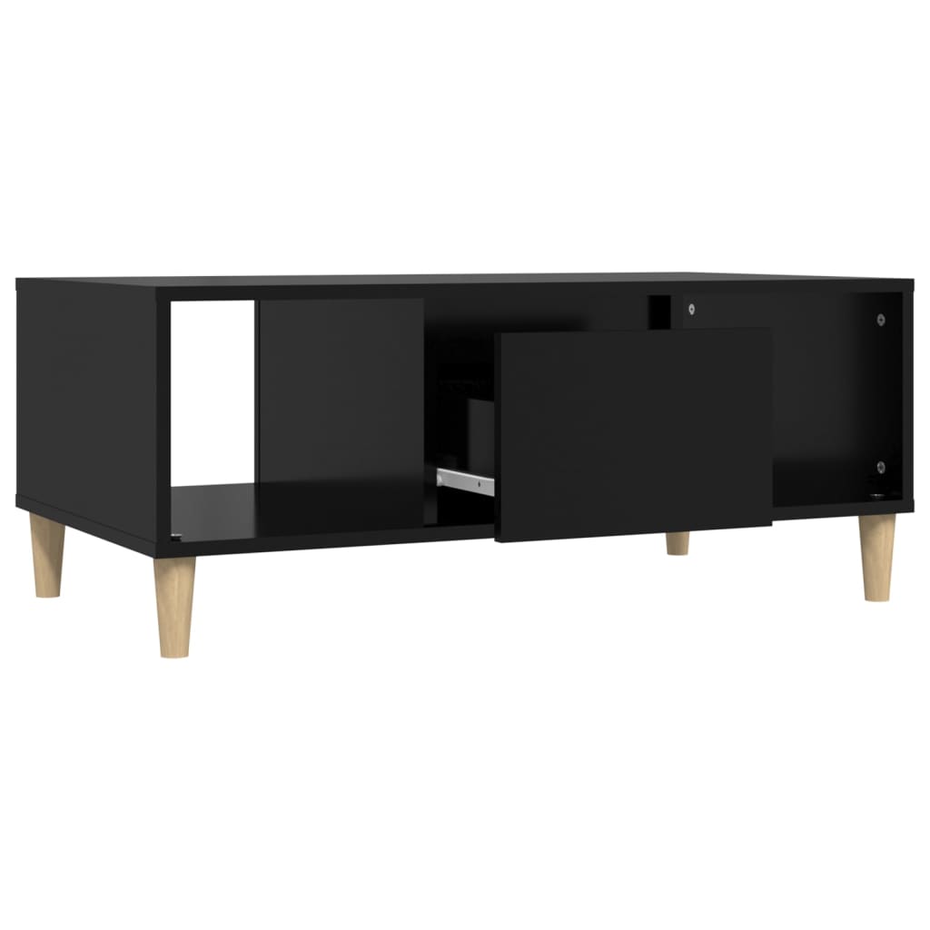 Salontafel 90x50x36,5 cm bewerkt hout zwart is nu te koop bij PeponiXL, paradijselijk wonen!