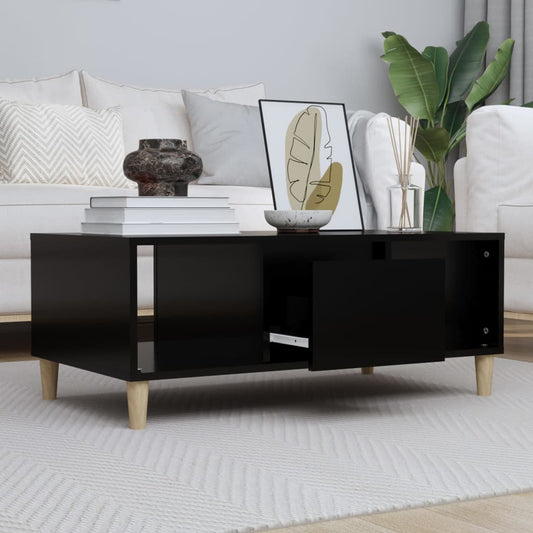 Salontafel 90x50x36,5 cm bewerkt hout zwart is nu te koop bij PeponiXL, paradijselijk wonen!