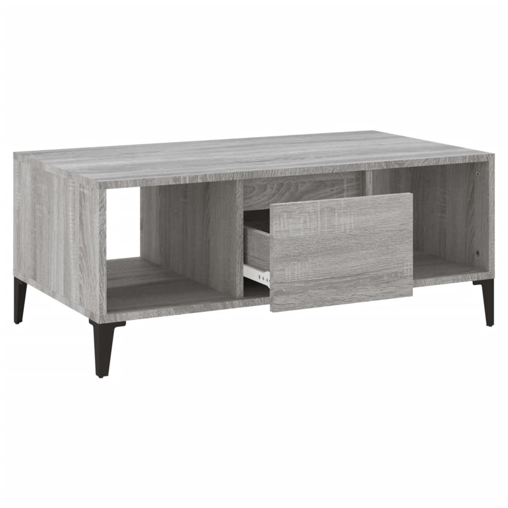 Salontafel 90x50x36,5 cm bewerkt hout grijs sonoma is nu te koop bij PeponiXL, paradijselijk wonen!