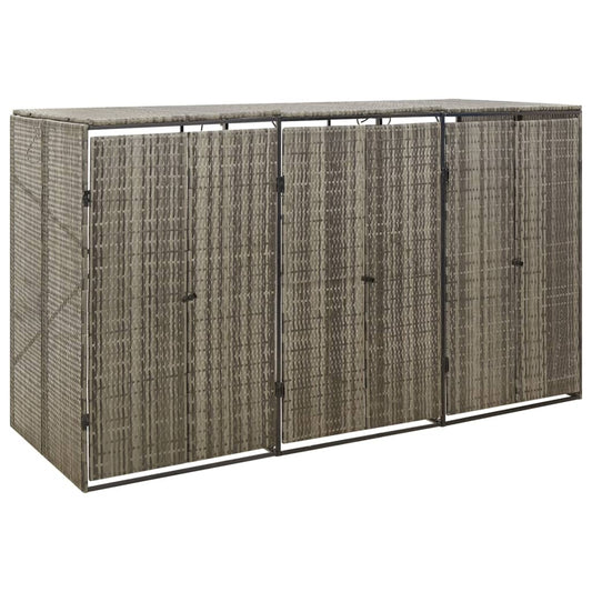 Containerberging driedubbel 207x80x117 cm poly rattan grijs is nu te koop bij PeponiXL, paradijselijk wonen!