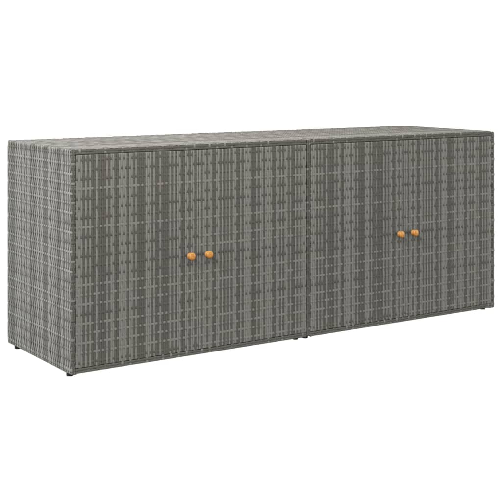 Tuinkast 198x55,5x80 cm poly rattan grijs is nu te koop bij PeponiXL, paradijselijk wonen!