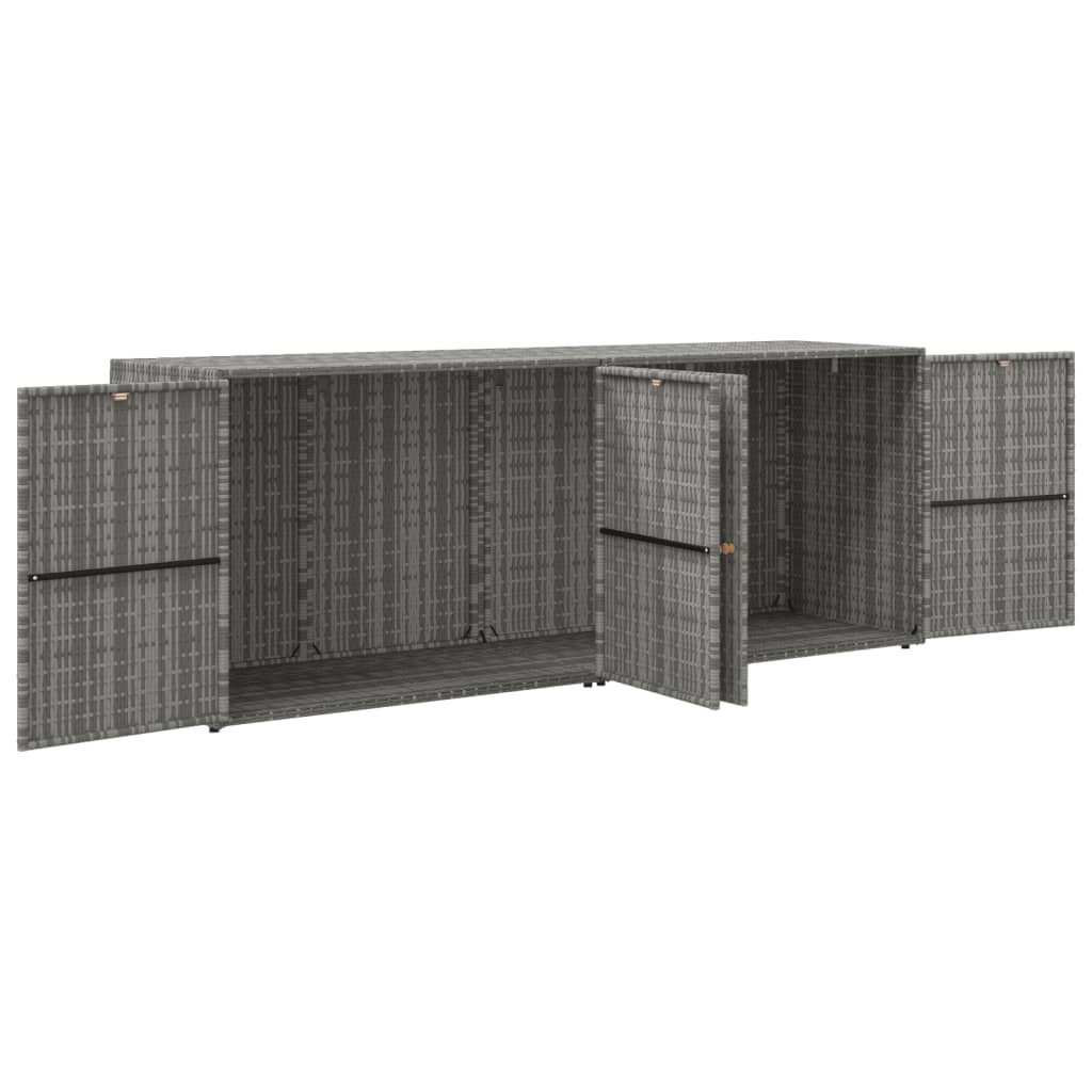 Tuinkast 198x55,5x80 cm poly rattan grijs is nu te koop bij PeponiXL, paradijselijk wonen!